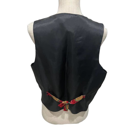 Vintage Women Valentines Floral Print Vest Size Large - Picture 2 of 6